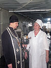 Состоялось традиционное освящение пасхальной продукции. 11.04.2012.