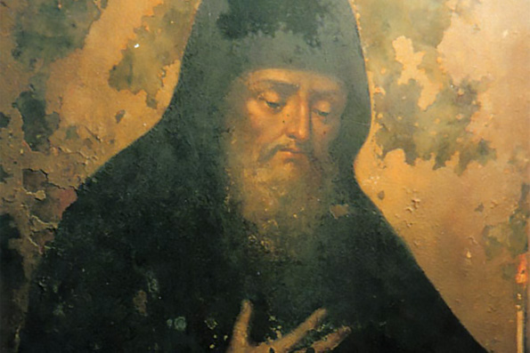 Преподобный Зинон, постник Печерский, в Дальних пещерах (14 век)