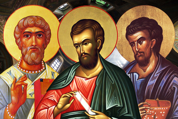 Апостолы Варфоломей (Нафанаил), Лука евангелист и Климент Римский (1 век)
