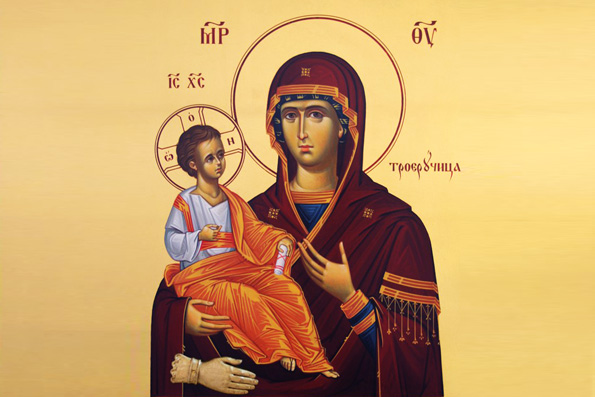 Икона Божией Матери, именуемая «Троеручица» (8 век)