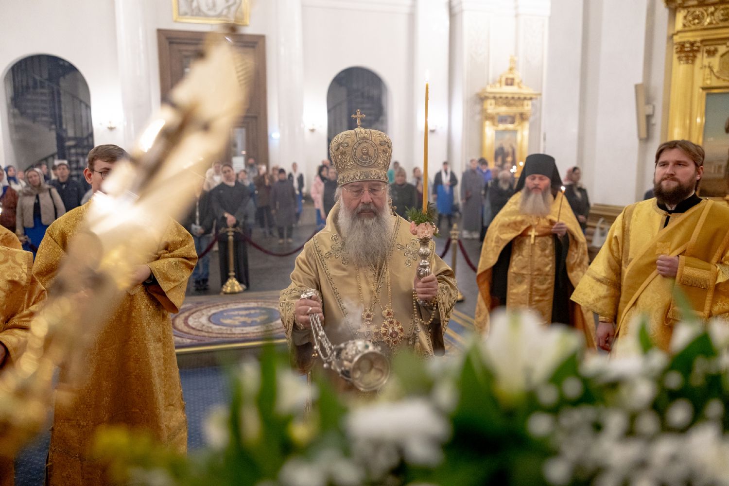 В канун Недели 18-й по Пятидесятнице митрополит Кирилл совершил всенощное бдение в Казанском кафедральном соборе