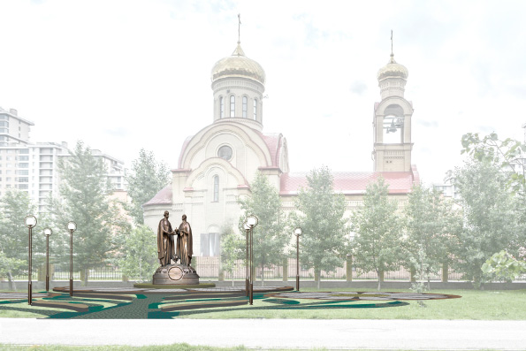 Памятник святым Петру и Февронии в Казани разместится возле храма священномученика Кирилла Казанского