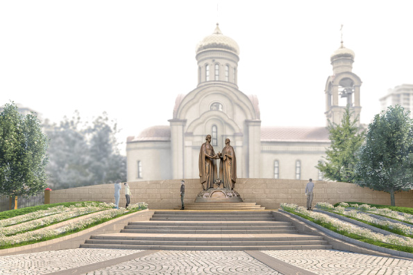 В Казани ведутся работы по установке памятника благоверным князьям Петру и Февронии