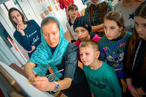 Воспитанники челнинской воскресной школы посетили урок иконописи в селе Ильбухтино