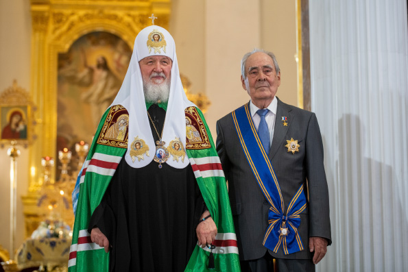Поздравление Святейшего Патриарха Кирилла Государственному советнику РТ Минтимеру Шаймиеву с 85-летием со дня рождения